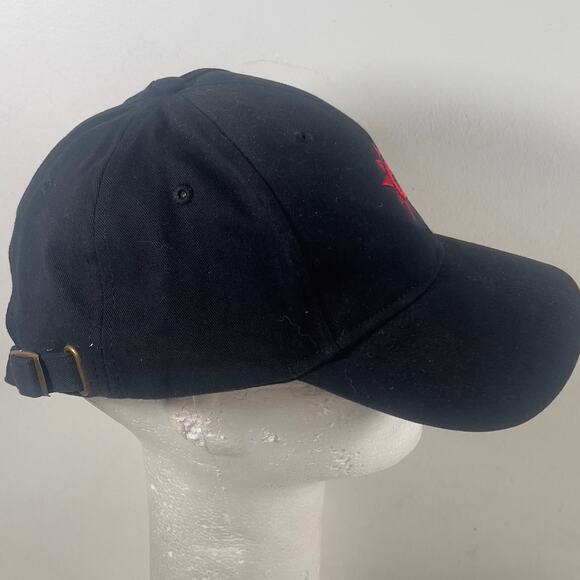 Ultra Club Classic Front Adj Black Red Star Gun Embroidered Cotton Cap Hat - Picture 5 of 11